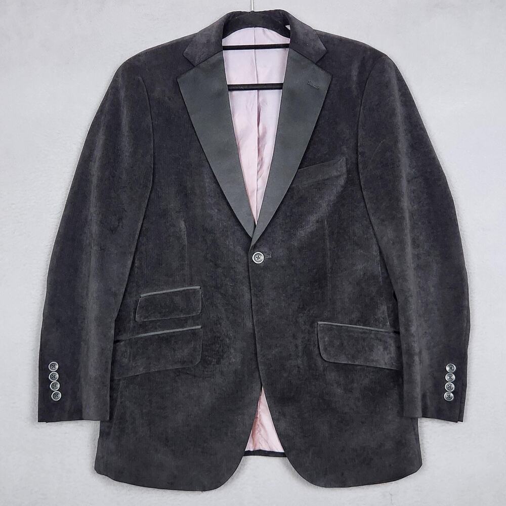 Billy London Tuxedo Jacket Mens 38 Short Black Velvet Peak Lapel Formal BL56